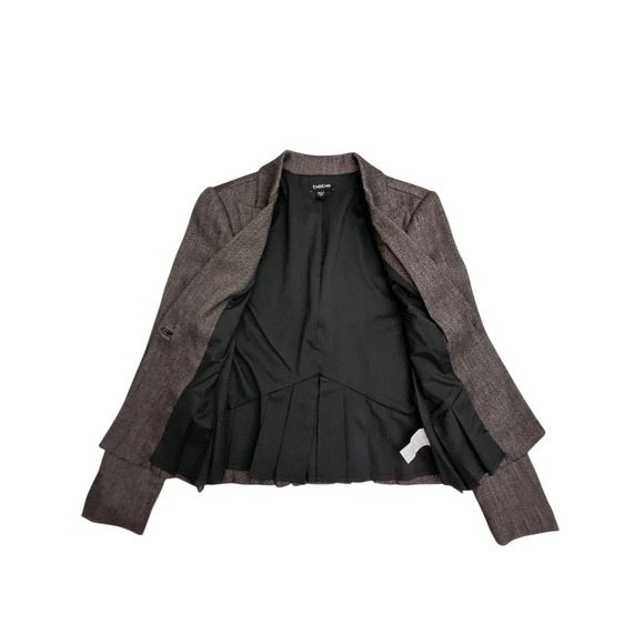 Bebe Brown Tweed Blazer Tailored Suit Jacket - Picture 9 of 11